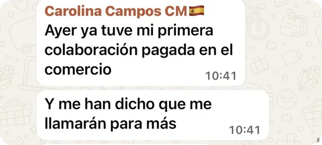 Su primera colaboración pagada